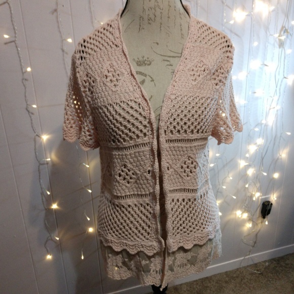 Style & Co. Sweaters - BOGO NWT Style & CO Crocheted Short Sleeve Jacket